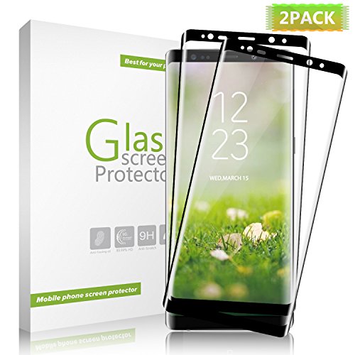 Protector de Pantalla Galaxy Note 8  Aonsen  2 Pack  3D Curvado Full Coverage Cristal Templado Protector de Pantalla  Anti-rasgu  os HD Vidrio Templado Protector para Samsung Galaxy Note 8 - Negro