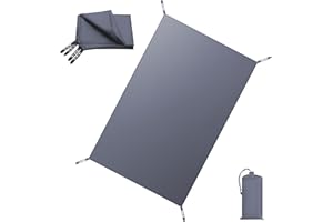 VOSOIR Telone Impermeabile, Telo Ombreggiante Occhiellato, 210D Tessuto Oxford Tenda da Campeggio Tarp, Ultra Leggero e Portatile, Antistrappo, per Campeggio, Picnic, Escursionismo (140x210cm)