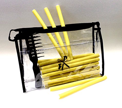Papilotten – Flex-Wickler Set 35 Stck. + Kosmetiktasche – 10 mm gelb - 3