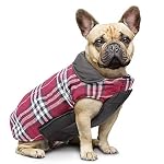 IREENUO-Cappotto-Scozzese-Reversibile-per-Cani-Autunno-Inverno-Caldo-e-Accogliente-Gilet-Imbottito-da-Cane-Stile-Inglese-per-Cani-di-Taglia-Piccola-di-Media-Taglia-SRosso