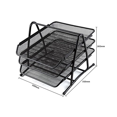 ABO Briefablage Office mit 3 Fächern, Drahtmetall, schwarz, Ly-9205 - 7