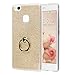 Produktbild P8 Fall, asnlove Ultra Dünn Weich TPU Gel Silikon Gummi klar, Crystal Transparent Backcover mit drehbarer Ring Halter Telefon Haut Super elegant Slim Schutzhülle für Huawei P8 Hartschalenrückseite