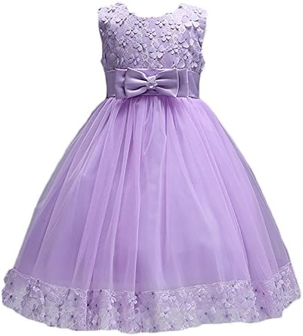 Girls Flower Lace Floral Embroidered Princess Party Dresses