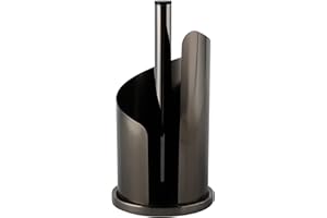 ECHTWERK Portarrollos de Cocina, portarrollos para Papel de Cocina, portarrollos de Acero Inoxidable, fácil de arrancar, cómodo para el Usuario, de pie, Robusto, Black-Edition, 15,5 x 33 cm