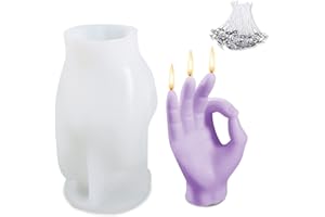 JIUZCARE Stampi per Candele Muffa del gesto della candela Candele di stampi in Silicone Gesture Candle Stampo in silicone 3D a forma Stampo Candela Gesto Gesture Candle Stampo in silicone 3D forma, OK