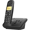 Gigaset A270A - Cordless DECT Telephone with an Answering Machine - Handsfree Handset - Illuminated Graphical Display and Keypad, Black [UK Version]