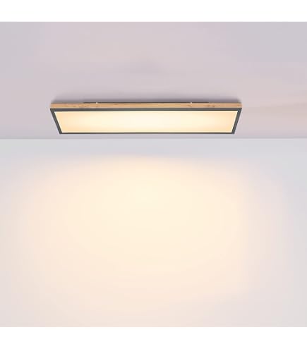 LED Deckenpanel Salmi 80x20cm – 24W, 2100 Lumen, Warmweiß (3000K), In Weiß/schwarz/holzoptik