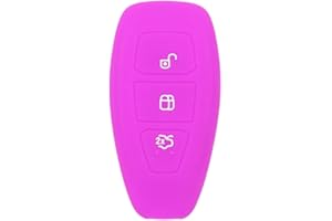 BROVACS Silicone Cover Protector Case Holder Skin Jacket Compatible with FORD 3 Button Smart Remote Key Fob CV2712 Purple