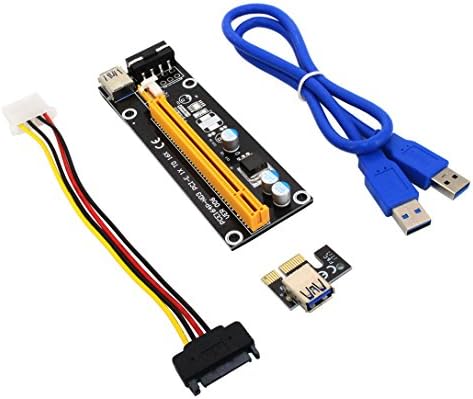 PCI-E Express 1X to 16X Extension Cable, Wintter Mining Dedicated Graphics Card Extension Cable Adapter with SATA Cable for PC Desktop Laptop