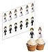 Produktbild 12 Braut & Bräutigam (Einzelbetten) Hochzeit Cupcake Stäbchen 'Aufstehen' reispapier kuchendekoration (ungeschnitten)