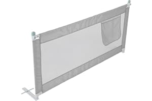 Shoze 180cm Bed Guard Bed Rail Folding Child Toddler Bed Rail Safety Protection Guard Portable Travel Child Bed Rail for Toddler Baby and Children Gray