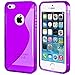 Price comparison product image Apple iPhone 5 / 5S Purple Tpu Jelly Rubber Gel Skin Case Cover Plus Screen Protector & Cleaning Cloth