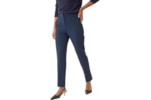 Roman Originals Work Trousers for Women UK Ladies Office Smart Stretch Suit Pants Slacks Cigarette Straight Leg Tailored High Elasticated Waist Ankle Grazer Slim