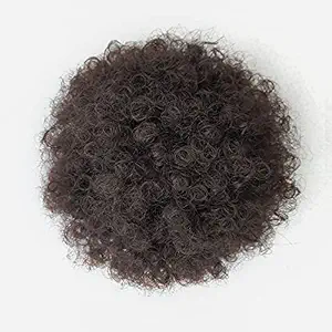 KGBFASS Afro Kinky Curly Ponytail African American Short Curly Puff Drawstring Ponytail Synthetic Puff Ponytail Warp Updo Hairpiece(2#)