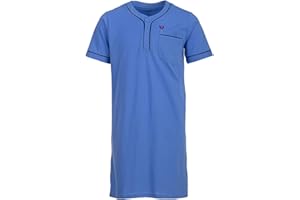 Henry Terre Koszula nocna męska, z krótkim rękawem, jednokolorowa, kieszeń na piersi, listwa guzikowa, rozmiar M-3XL