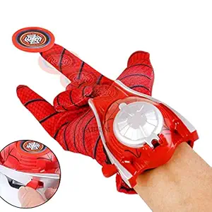 Fabium Web Shooter Disc Launcher Hand Gloves Toys for Kids Boys and Girls Action Figure Super Hero Fun Game Birthday Return Gifts(Red)