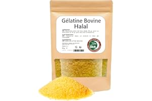 AL BADIL Gélatine Bovine Halal en Poudre - 100% Pure | Idéale pour vos Recettes et Préparations Culinaires (50 GR)
