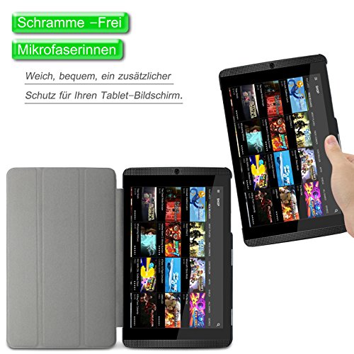 Infiland NVIDIA SHIELD Tablet K1 / NVIDIA SHIELD Tablet Hülle Case-Ultra Dünn Tri-Fold Smart-Muschel PU Leder Ultra Schlank Superleicht Ständer Smart Shell Cover Schutzhülle Etui Tasche für 2015 NVIDIA SHIELD Tablet K1 (Newest Version) / 2014 NVIDIA Shield 2 Tablet (8 Zoll)(mit Auto Schlaf / Wach Funktion)(Schwarz) - 4