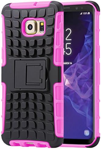 Samsung Galaxy S9 Plus, Armor Case Tough Rugged Shock proof Armorbox Dual Layer Heavy Duty Carrying Hybrid Hard Slim Protective Case For Samsung Galaxy S9 Plus (with Kickstand)- Pink