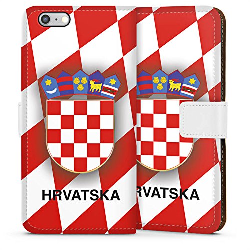Apple iPhone 6 Flip Tasche Schutz Hülle Walletcase Bookstyle Kroatien EM Trikot Fußball Europameisterschaft