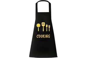 VEKXAR Grembiule regolabile Grembiule impermeabile unisex Grembiule con tasche Grembiule da cuoco Grembiule nero per donna Uomo Giardinaggio Cucina Pittura BBQ