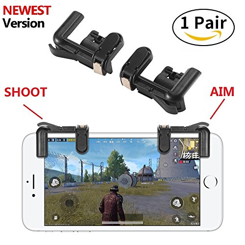 Preisvergleich Produktbild Konesky Mobile Game Controller, Neueste Version Handy Spiel Controller Sensitive schießen und zielen Schlüssel Shooter Controller für PUBG Mobile Control für Android IOS (1 Para)