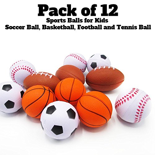 Dazzling Toys Relaxable Balls (Foam Sports Balls, 12 Pack)- (D057)