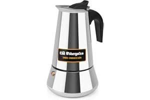 Orbegozo KFI 660 - Cafetera Italiana, 6 Tazas, Asa, Válvula de Seguridad, Acero Inoxidable