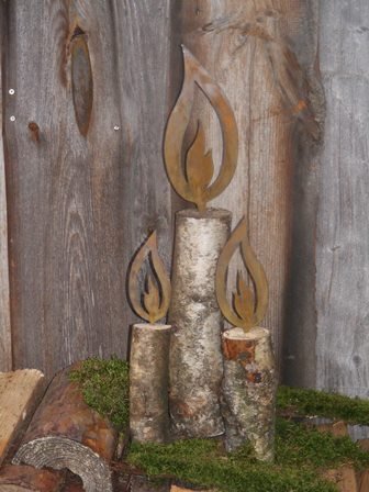 Metall Flammen in 4 verschieden Größen von Rostikal, Edelrost - 6