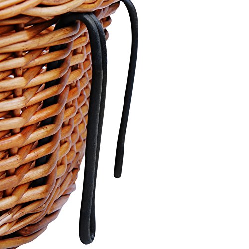 Fahrradkorb Bastkorb Fahrrad Korb geflochten Weidenkorb Fahrradzubehör Tragfähigkeit ca. 5-7 kg - 4