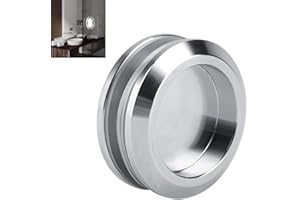 KLEHOPE Poignée Porte Coulissante, Poignée Porte Rondes, 58mm Poignées Encastrées, en Acier Inoxydable, à Visser pour Portes Coulissantes, Porte en Verre, Portes de Chambre et Tiroirs