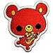 Produktbild Aufnäher / Bügelbild - Teddy-Bär mit Gitarre Kinder Baby - rot - 6,7 x 7,5 cm - Patch Aufbügler Applikationen zum aufbügeln Applikation Patches Flicken