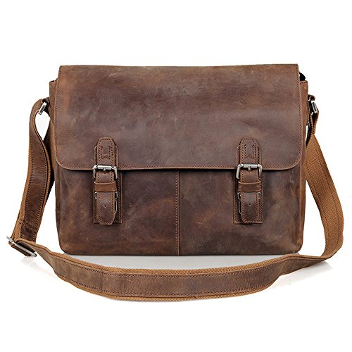 Preisvergleich Produktbild Aszhdfihas Crossbody Reise Messenger Taschen Mens Vollnarbenleder Laptop große Aktenkoffer Business Messenger Bag Satchel für Arbeit und Schule (Farbe : Kaffee)