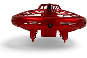 JUEGACONMIGO FLYDANCE, Mini Dron para niños. Juguete volador sensor movimiento. Controlado por gestos. Luces LED y carga USB. Perfecto para interior y exterior (Rojo)