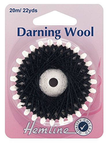 Hemline Stopfen Wolle 20 m, Schirm schwarz