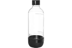 Mycket Bouteilles de gazéification - 1 l - Sans BPA - Réutilisables - En PET - Pour machine à soda - Noir