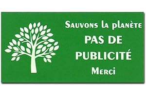 DECOHO - Étiquette STOP PUB adhésive pour boîte aux lettres - PMMA vert pomme gravure laser - 8 x 4 cm, adhésif 3M double face, résistant - Vert