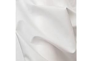 TISSUS ET NAPPES WESTEEL Tissu Coton Uni Oeko-Tex® - au Mètre - Largeur 150cm 120g/m² - Choix de 18 Coloris (Blanc)