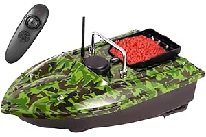 Froulaland Bateau Amorceur Télécommandé 500M Bateau d'appât Amorceur sans Fil Leurre De Pêche Auto Cruise d'appât Camouflage avec Batteries De Grande Capacité Pêche sans Fil pour Piscines Et Lacs