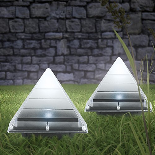 EASYmaxx Solar-Leuchte Pyramide 2er-Set 1,2V- Tageslichtsensor- integrierte Solarpanels - 5
