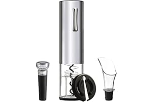 Korkenzieher Elektrisch, Elektrischer Flaschenöffner mit Folienschneider, Weinausgießer, Wein Stöpsel