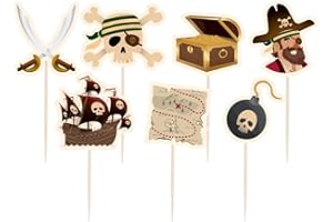 PD-Party 7031635 Classy Festa Cocktail Scelte | Cocktail Picks | Festivo Decorazione - Pirates, Multicolore, 6.5cm Lunghezza x 3cm Larghezza x 0.1cm Altezza
