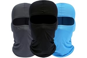QHFlashbuy Máscara pasamontañas,Pasamontañas Mujeres Hombres de 3 Piezas,Máscara Unisex de Licra Transpirable a Prueba de Viento para Correr al Aire Libre Motocicleta Ciclismo Deporte