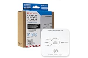 Carbon Monoxide (CO) Alarm - 10 Year Sealed Battery Gas Alarm - For Rooms With Fuel Burning Appliance eg Boiler, Heater & Cooker, Lofts & Garages - Firechief FCB10 Model