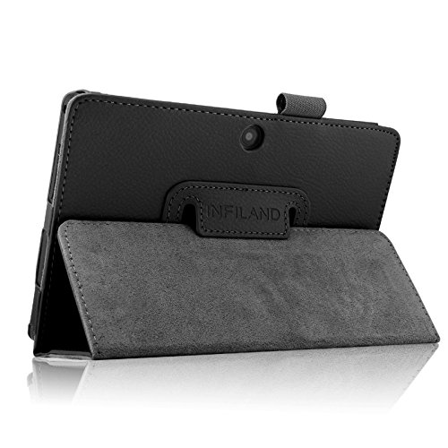 Infiland Folio Hülle Case Schutzhülle Tasche für 7 “7 Zoll Google Android Tablet-PC inklusive ALLDAYMALL A88S / A88X 17,8 cm (7 Zoll) Tablet-PC, rotor® 17,8 cm (7 Zoll) Android Tablet PC, JEJA 7 Zoll Android Google Tablet PC, Dragon Touch Y88X 7 Zoll Tablet PC, Trimeo 7 Zoll Tablet PC, Arespark Ultrathin 7 Zoll Tablet PC, PHROG7 Tablet PC (7 Zoll), Rixow Ultrathin 7 inch Tablet PC( Überprüfen Sie bitte die Details der kompatibelen Tablet-Modell-Liste in Produktbeschreibung)(Schwarz) - 8