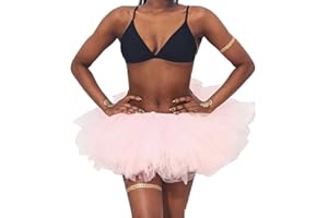 Flovel Falda de tutú de Tul Falda de Baile de Ballet en Capas Falda de Traje de Fiesta de Vestido Corto elástico Elegante para Mujeres y niñas