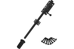 FITHACE Schiebebolzen Torriegel Verdickter Schwerlast Türriegel Verschluss 304 Edelstahl Bolzenriegel Schwarz Massiver Torverschluss Türverriegelungen mit Schrauben und Staubschutzbehälter