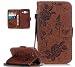 Produktbild Roreikes Samsung Galaxy J5 (2015) J500F Hülle, Galaxy J5 (2015) J500F Case, Muster PU Leder Handyhülle Flip Wallet Cover Blume Schmetterling Pattern Hülle Bookstyle Tasche mit Strap Portable Carrying Schutz Cases Etui Lederhülle Handytasche mit Magnetic Closure Stand ID Card Slots Pouch Soft Silikon für Samsung Galaxy J5 (2015) J500F (Braun)