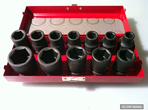 Preisvergleich Produktbild 5540 Gedore Carolus Schlagschrauber Steckschlüsselsatz, 12-tlg, 6-kant, 10-24mm