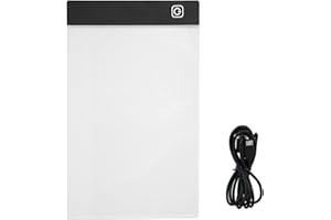 BUFUNTO Light Box Drawing Pad, A5 Ultra-Thin Diamond Art Light Board, LED Lightbox, Portable Tracing Pad with 3 Adjustable Brightness for Animation,Sketching,Designing,Drawing, 5D Diamond Painting